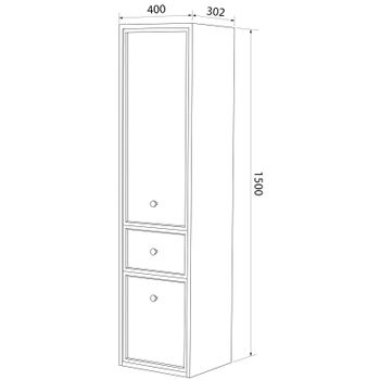 Шкаф пенал Iddis Torr 40 TOR40W0i97 подвесной Белый матовый — фото 6, Пеналы для ванной комнаты