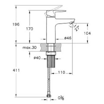 Смеситель для раковины Vitra Flow Soft A43009EXP Хром — фото 2, Смесители для раковины