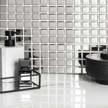 Керамическая мозаика StarMosaic Metal Silver Glossy CIO917JY 30.25x30.25 см — фото 2, Мозаика