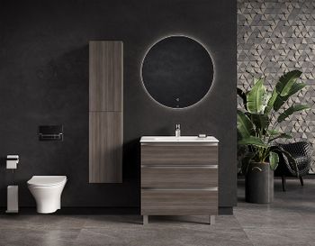 Тумба под раковину Roca The Gap 80 A857406402 подвесная Городской дуб — фото 10, Тумбы под раковину