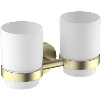 Стакан для зубных щеток Timo Saona 13034/17 двойной Золото матовое — фото 1, Стаканы для зубных щеток