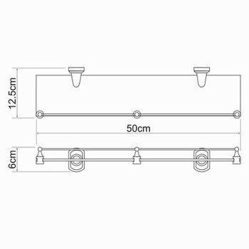 Товар: Стеклянная полка WasserKRAFT Oder K-3044 Хром - фото 3 Стеклянная полка WasserKRAFT Oder K-3044 Хром — фото 3, Полки для ванной и душа