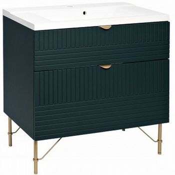 Тумба с раковиной Veedi Monte Lux 90 14000014 Зеленая Золото — фото 2, Тумбы с раковиной