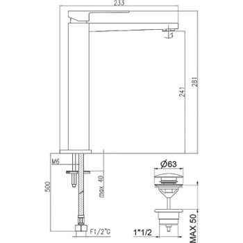 Смеситель для раковины Webert Pegaso PE830402560 Черный матовый — фото 3, Смесители для раковины