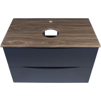 Тумба под раковину Bond Cube 80 T09807 подвесная Серая матовая Дуб — фото 3, Тумбы под раковину