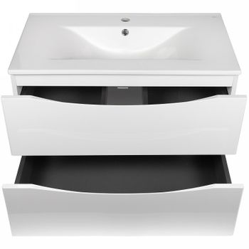 Тумба с раковиной Bond Wave 80 T01800-S05W подвесная Белая глянцевая — фото 5, Тумбы с раковиной