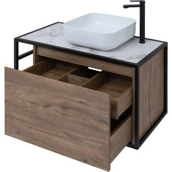 Тумба под раковину Aquanet Nova Lite Loft 90R 261659 подвесная Дуб рустикальный — фото 10, Тумбы под раковину