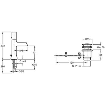 Смеситель для раковины Jacob Delafon Toobi E8959-CP Хром — фото 10, Смесители для раковины