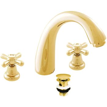 Смеситель для раковины Rav Slezak Morava retro MK133.5Z Золото — фото 1, Смесители для раковины