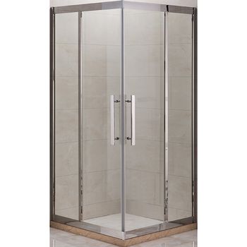 Душевой уголок Grossman Pragma PR-90Q 90x90 профиль Серебро стекло прозрачное — фото 1, Квадратные душевые уголки