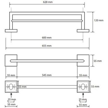 Полотенцедержатель Bemeta Beta 132204052 двойной Хром — фото 2, Полотенцедержатели