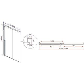 Душевая дверь Vincea Lugano 120 VDS-1L120CLGM-1 профиль Вороненая сталь стекло прозрачное — фото 7, Раздвижные душевые двери