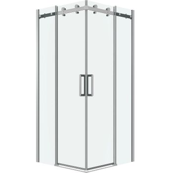 Душевой уголок Grossman Classic 80х80 300.K33.04.8080.10.00 профиль Хром стекло прозрачное — фото 1, Квадратные душевые уголки