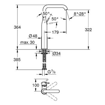 Смеситель для раковины Grohe Essence+ 32901001 Хром — фото 4, Смесители для раковины