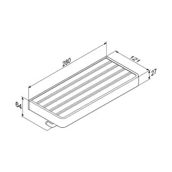 Держатель туалетной бумаги Damixa Jupiter DA77341900 двойной с полкой Черный Хром — фото 3, Держатели туалетной бумаги