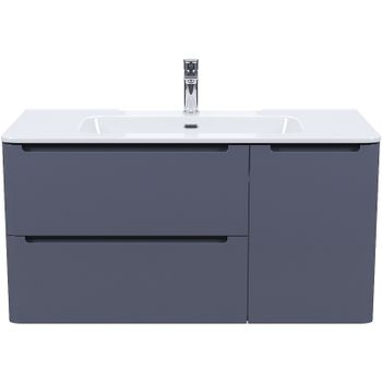 Тумба с раковиной Iddis Edifice 100 EDI10D0i95K подвесная Темно-серая — фото 1, Тумбы с раковиной