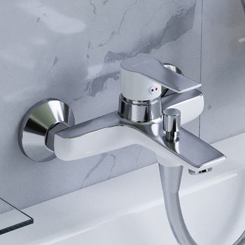 Смеситель для ванны Damixa Origin Elegance 841000000 Хром Белый — фото 7, Смеситель для ванны