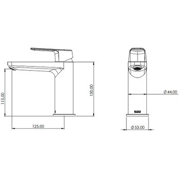 Смеситель для раковины Teska Quars E5616 Хром — фото 2, Смесители для раковины