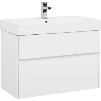 Тумба с раковиной Aquanet Бруклин 85 212598 подвесная Белая — фото 1, Тумбы с раковиной