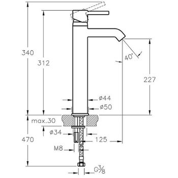 Смеситель для раковины Vitra Minimax S A41990EXP Хром — фото 5, Смесители для раковины