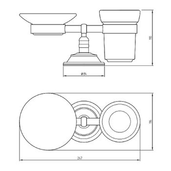 Стакан для зубных щеток с мыльницей Migliore Mirella 17325 Золото — фото 7, Стаканы для зубных щеток