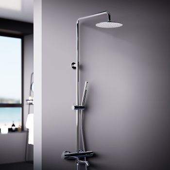 Душевая система Damixa Scandinavian Pure 936810000 с термостатом Хром — фото 2, Душевые стойки