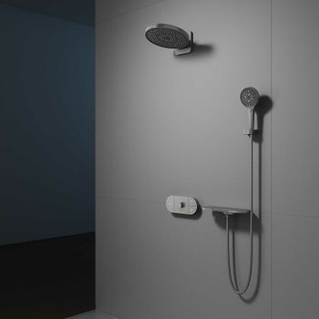 Душевая система Vincea Futura VSFW-2F12TGM с термостатом Вороненая сталь — фото 3, Встраиваемые душевые комплекты