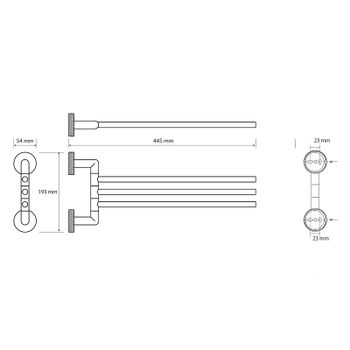 Полотенцедержатель Bemeta Stella 166204112 поворотный Хром — фото 2, Полотенцедержатели