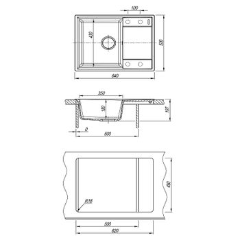 Кухонная мойка Lemark Imandra 640 9910023 Серый шелк — фото 4, Кухонные мойки