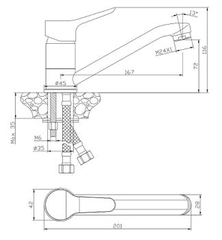 Смеситель для раковины Olive's Ibiza 19110IB Хром — фото 2, Смесители для раковины