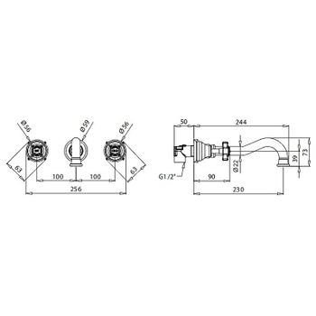 Смеситель для раковины Migliore Princeton 19348 Бронза — фото 2, Смесители для раковины