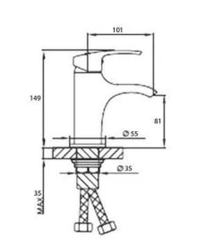 Смеситель для раковины Frap H69 F1069 Хром — фото 2, Смесители для раковины