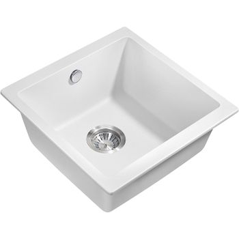 Кухонная мойка Milacio Leon 45 Cuarzo MC.77092 Белая — фото 1, Кухонные мойки