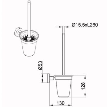 Ершик для унитаза Azario Nessy AZ-73113 Хром — фото 2, Ершики для унитаза