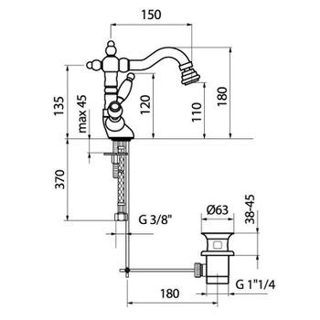 Смеситель для биде Webert Dorian DO710402065 Бронза — фото 2, Смесители для биде