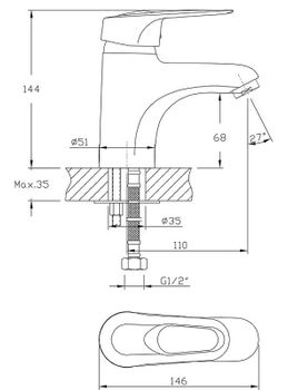 Смеситель для раковины Viko V-6601 Хром — фото 13, Смесители для раковины