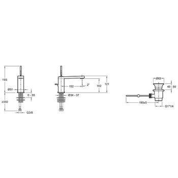 Смеситель для раковины Jacob Delafon Composed E73158-CP Хром — фото 5, Смесители для раковины
