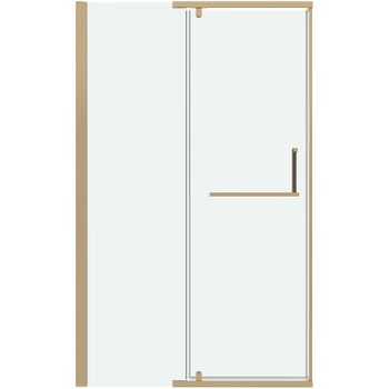 Душевая дверь Grossman Pragma 120 100.K33.03.120.32.00 профиль Золото сатин стекло прозрачное — фото 1, Распашные душевые двери