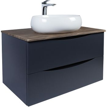 Тумба под раковину Bond Cube 80 T09807 подвесная Серая матовая Дуб — фото 12, Тумбы под раковину