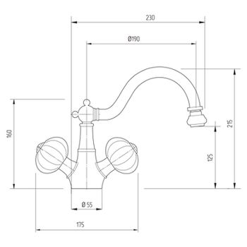 Смеситель для биде Migliore Olivia 19027 Золото Белый декор Золото — фото 1, Смесители для биде