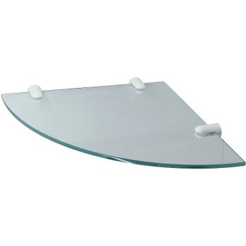 Стеклянная полка WasserKRAFT K-533WHITE угловая Белая матовая — фото 1, Полки для ванной и душа