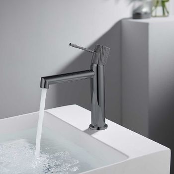 Смеситель для раковины Vincea Desire VBF-1D1GM Вороненая сталь — фото 2, Смесители для раковины