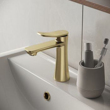 Смеситель для раковины Grossman Advans 510.K35.09.320 Золото брашированное — фото 4, Смесители для раковины