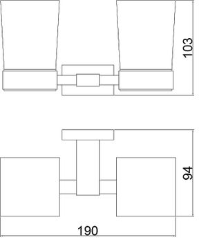 Стакан для зубных щеток Belz B903 B90308 двойной Черный матовый — фото 2, Стаканы для зубных щеток