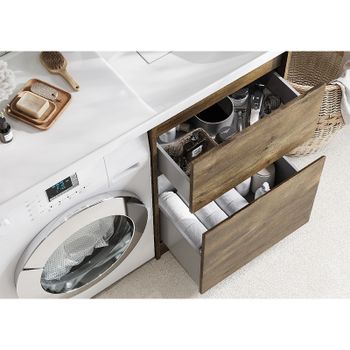 Тумба под раковину Aquaton Лондри 120 1A266901LHDR0 Дуб Рустикальный без фасада — фото 11, Тумбы под раковину