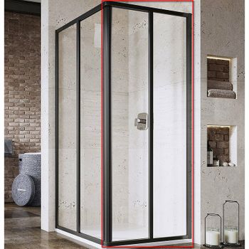 Душевая дверь Ravak Supernova SRV2-75 195 S 14V303O2Z1 профиль Черный стекло Transparent — фото 1, Раздвижные душевые двери