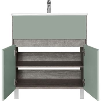 Тумба под раковину Aquaton Форест 75 1A278301FR9C0 Дуб рошелье Сумеречный голубой — фото 3, Тумбы под раковину