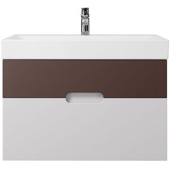 Тумба под раковину Creto Malibu 80 7-1078CS подвесная Chocolate Soft — фото 1, Тумбы под раковину