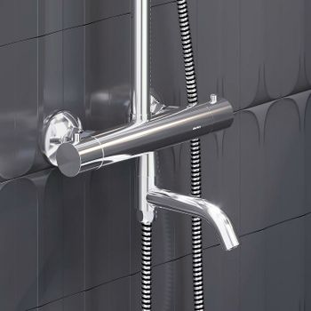 Душевая система Damixa Jupiter 977810000 с термостатом Хром — фото 4, Душевые стойки