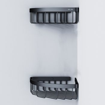 Полка корзина AM.PM Sense L A7452222 угловая Черная матовая — фото 5, Полки для ванной и душа